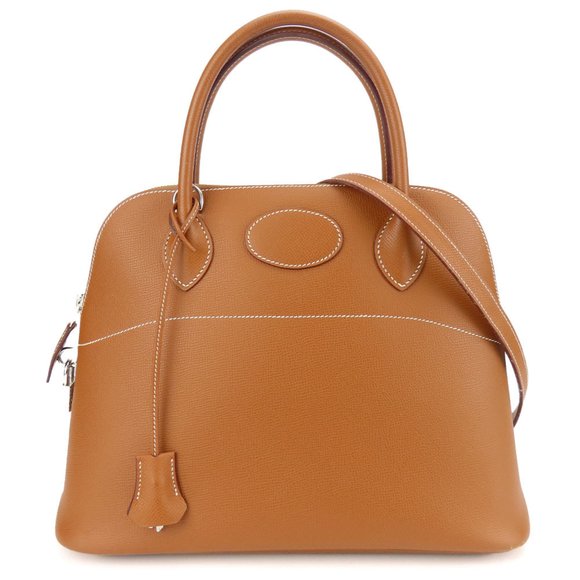 Hermes handbag Bolide 31 Epsom leather gold shoulder bag brown L engraved lad... - Picture 1 of 11